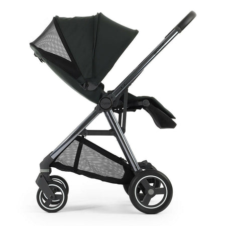 Oyster Gravity+ Stroller -  Black Olive - side view, parent-facing