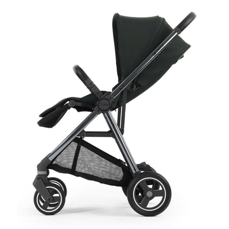 Oyster Gravity+ Stroller -  Black Olive - side view, forward-facing