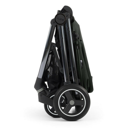 Oyster Gravity+ Stroller -  Black Olive - folded and free-standing