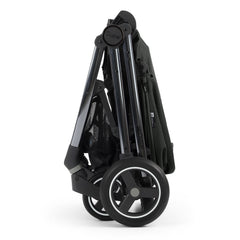 BabyStyle Oyster Gravity+ Stroller -  Black Olive - shown folded and free-standing