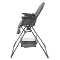 Oyster Highchair - Slate Grey - side view, without trays