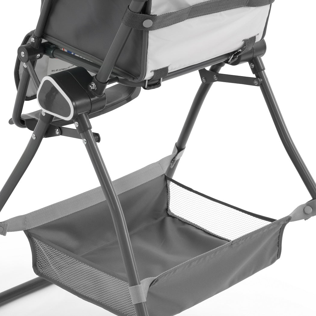 Oyster Highchair - Slate Grey - storage basket