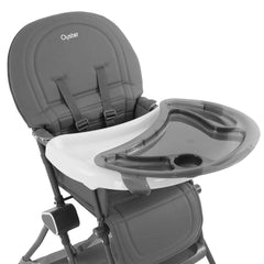 Oyster Highchair - Slate Grey - showing both trays