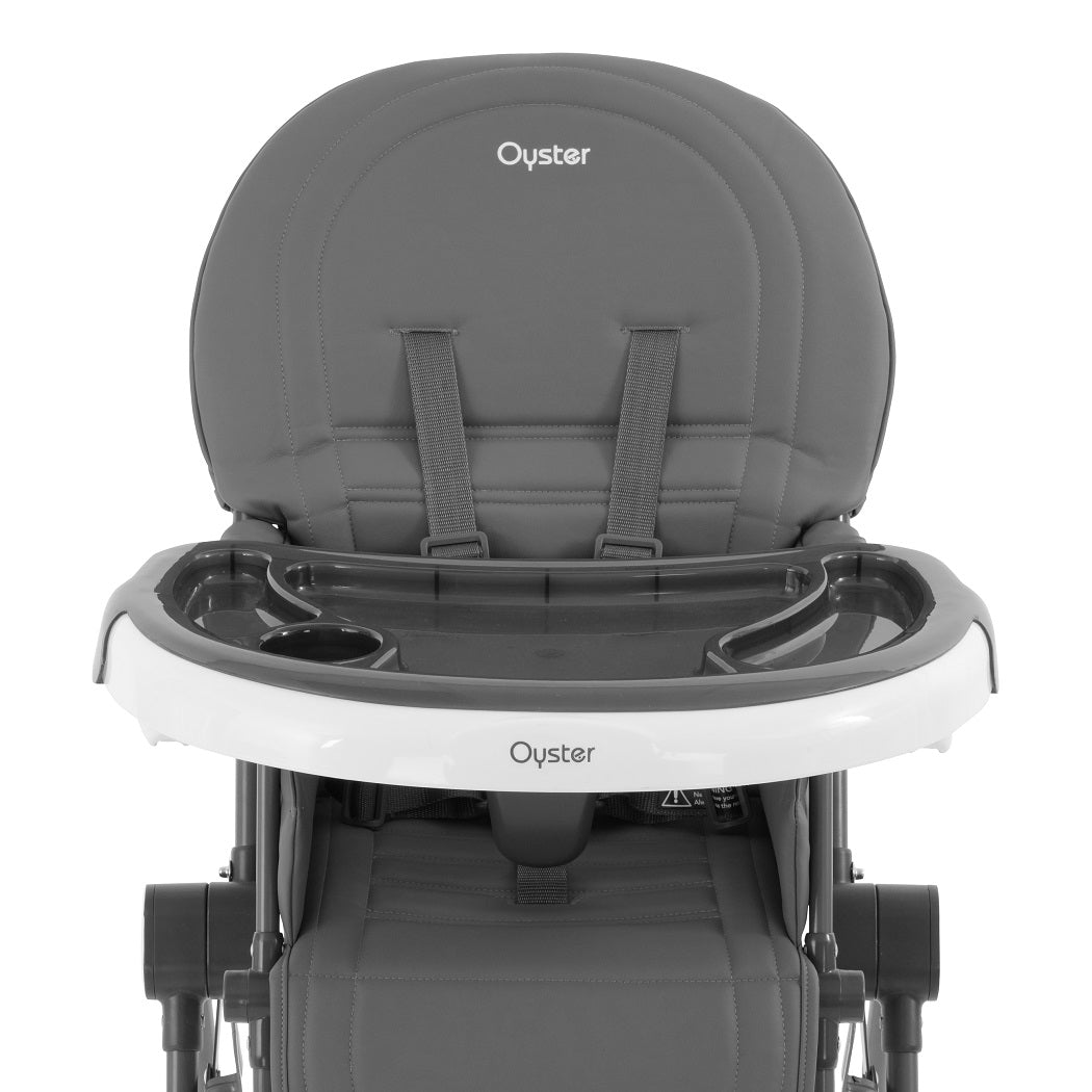 Oyster Highchair - Slate Grey - front view