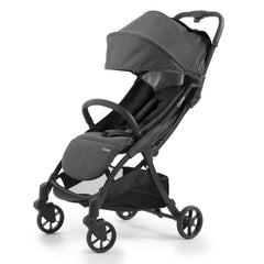 BabyStyle Oyster Pearl Stroller (Fossil) - showing the stroller with its seat upright and hood lowered