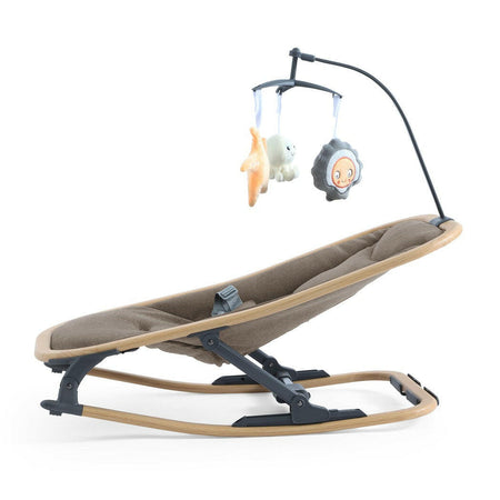 BabyStyle Oyster Rocker (Mink) - side view, showing the curved rocking base