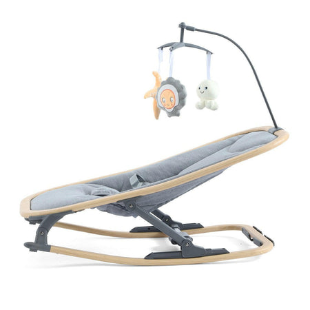 BabyStyle Oyster Rocker (Moon) - side view, showing the curved rocking base