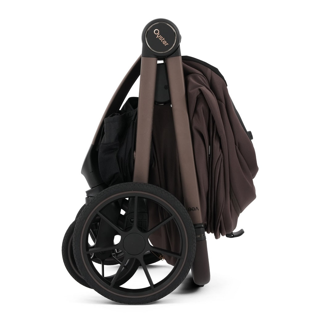 Oyster Vee Pushchair - Chocolate - folded