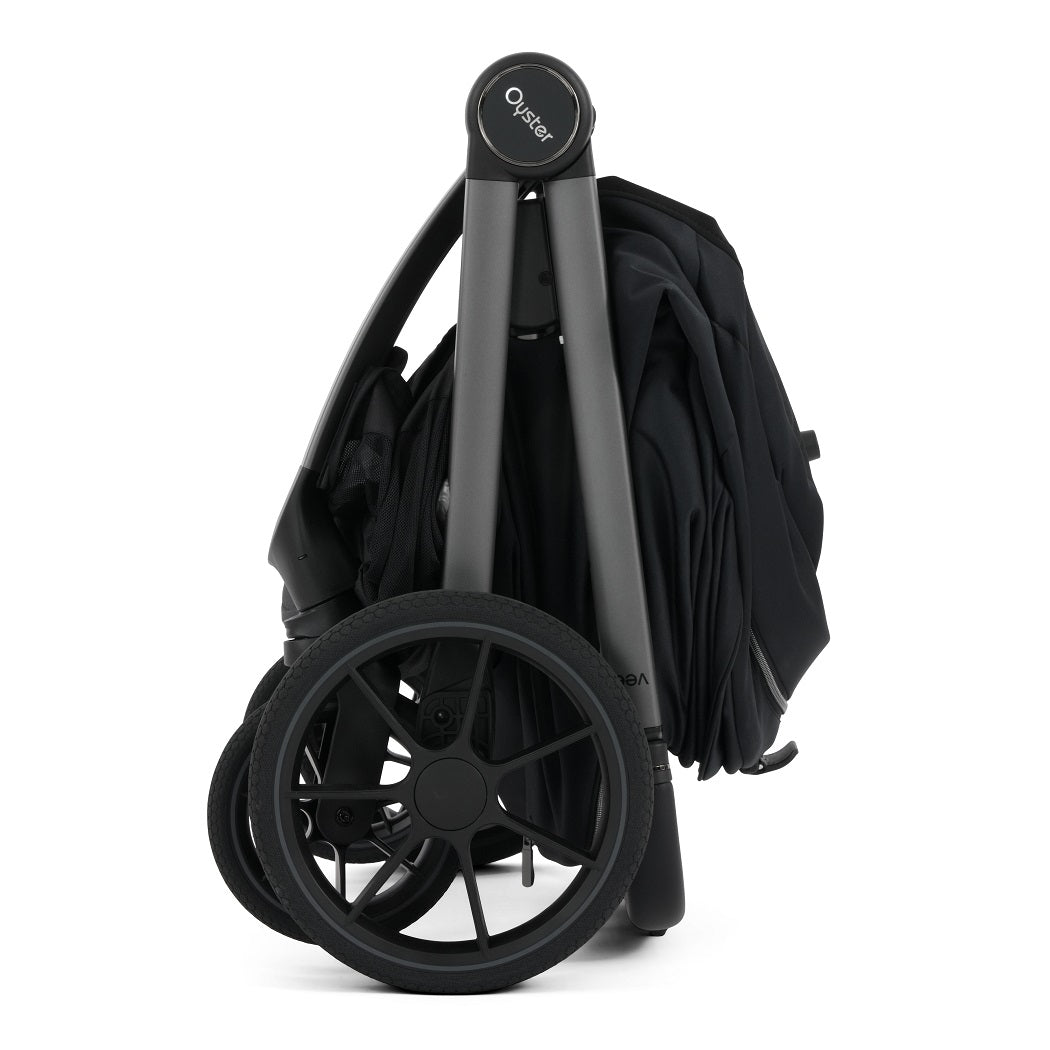 Oyster Vee Pushchair - Liquorice - folded