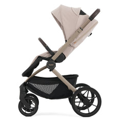 Oyster Vee Pushchair - Vanilla - side view, forward-facing