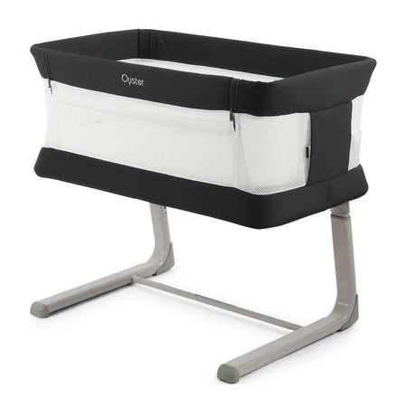 BabyStyle Oyster Wiggle Co-Sleeper Bedside Crib - Carbonite - with access panel raised