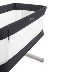 BabyStyle Oyster Wiggle Co-Sleeper Bedside Crib - Carbonite - quarter view