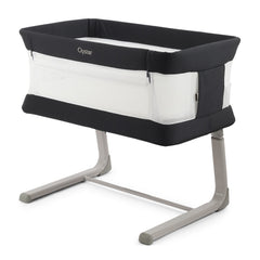 BabyStyle Oyster Wiggle Co-Sleeper Bedside Crib - Carbonite - with access panel raised