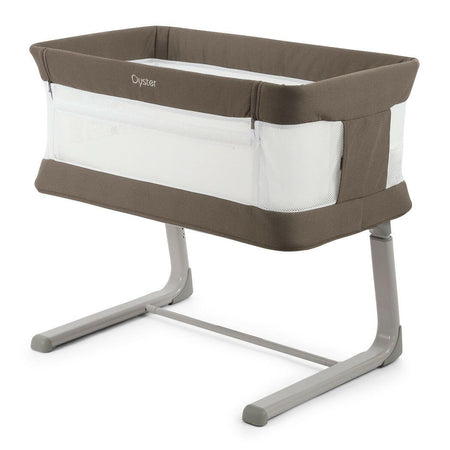 BabyStyle Oyster Wiggle Co-Sleeper Bedside Crib - Mink - with access panel raised