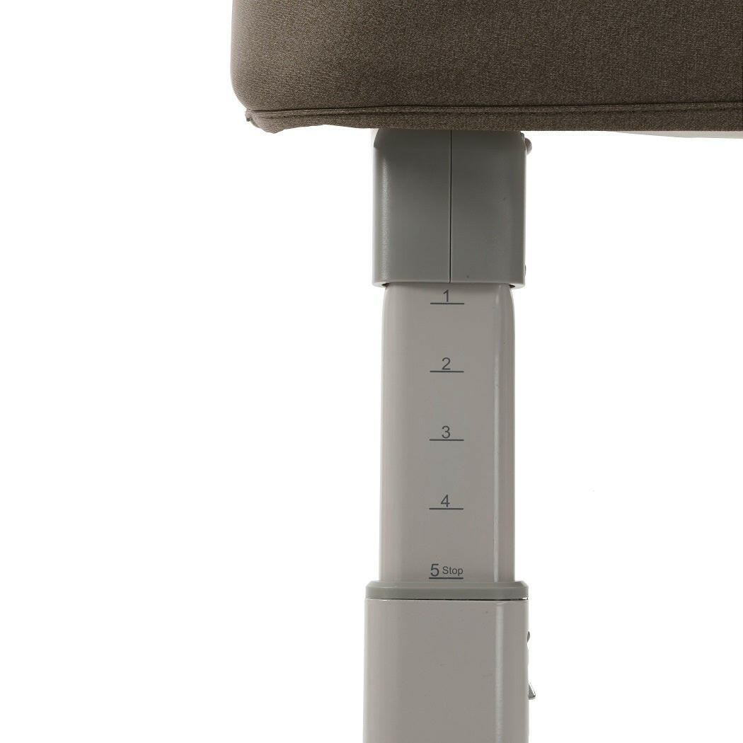 BabyStyle Oyster Wiggle Co-Sleeper Bedside Crib - Mink - five height positions