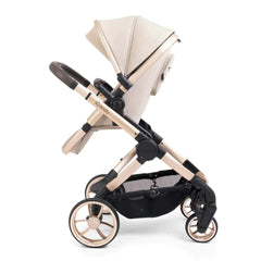 iCandy Peach 7 Pram Pushchair Complete Bundle (Biscotti) - showing the seat unit and chassis together as the parent-facing pushchair