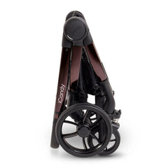 iCandy Peach 7 Pram Pushchair Complete Bundle (Coco) showing the chassis folded and free-standing