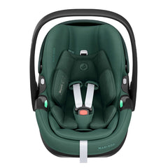 Maxi-Cosi Pebble 360 Pro (Essential Green) - front view, shown here with the included newborn inlay
