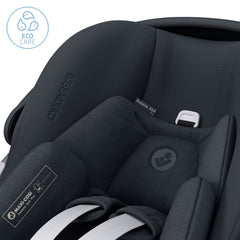 Maxi-Cosi Pebble 360 Pro (Essential Graphite) - showing the seat`s soft eco-friendly recycled fabric