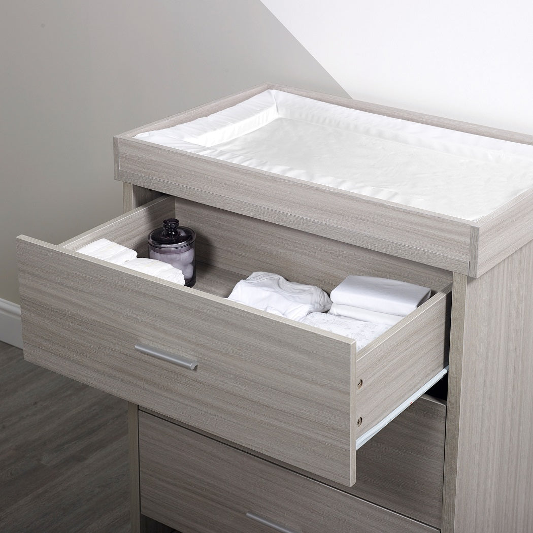 Ickle Bubba Pembrey Changing Unit - Ash Grey - drawer interior (changing mat and clothes not included)