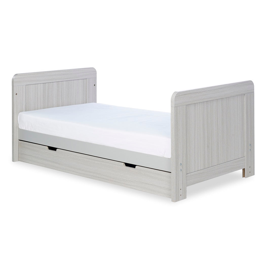 Ickle Bubba Pembrey Cot Bed & Under Drawer - Ash Grey - converted to toddler bed