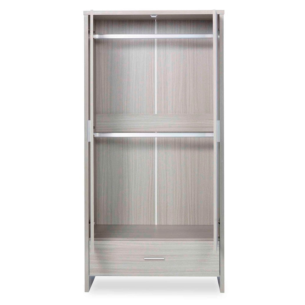 Ickle Bubba Pembrey Wardrobe - Ash Grey - wardrobe interior with hanging rails