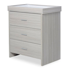 Ickle Bubba Pembrey Changing Unit - Ash Grey - quarter view, with changing mat (not included)