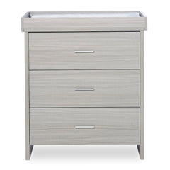 Ickle Bubba Pembrey Changing Unit - Ash Grey - front view, with changing mat (not included)