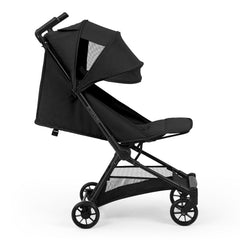 Ickle Bubba Pisces Ultra-Compact Stroller - Black - side view with seat reclined