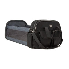 Bizzi Grownin Travel Crib Changing Bag - The POD® (Chelsea Black) - showing the bag expanded into the crib