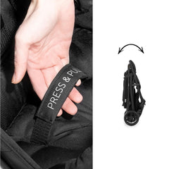 Hauck Rapid 4 TrioSet (Black) - showing the loop which enables the pushchair to fold
