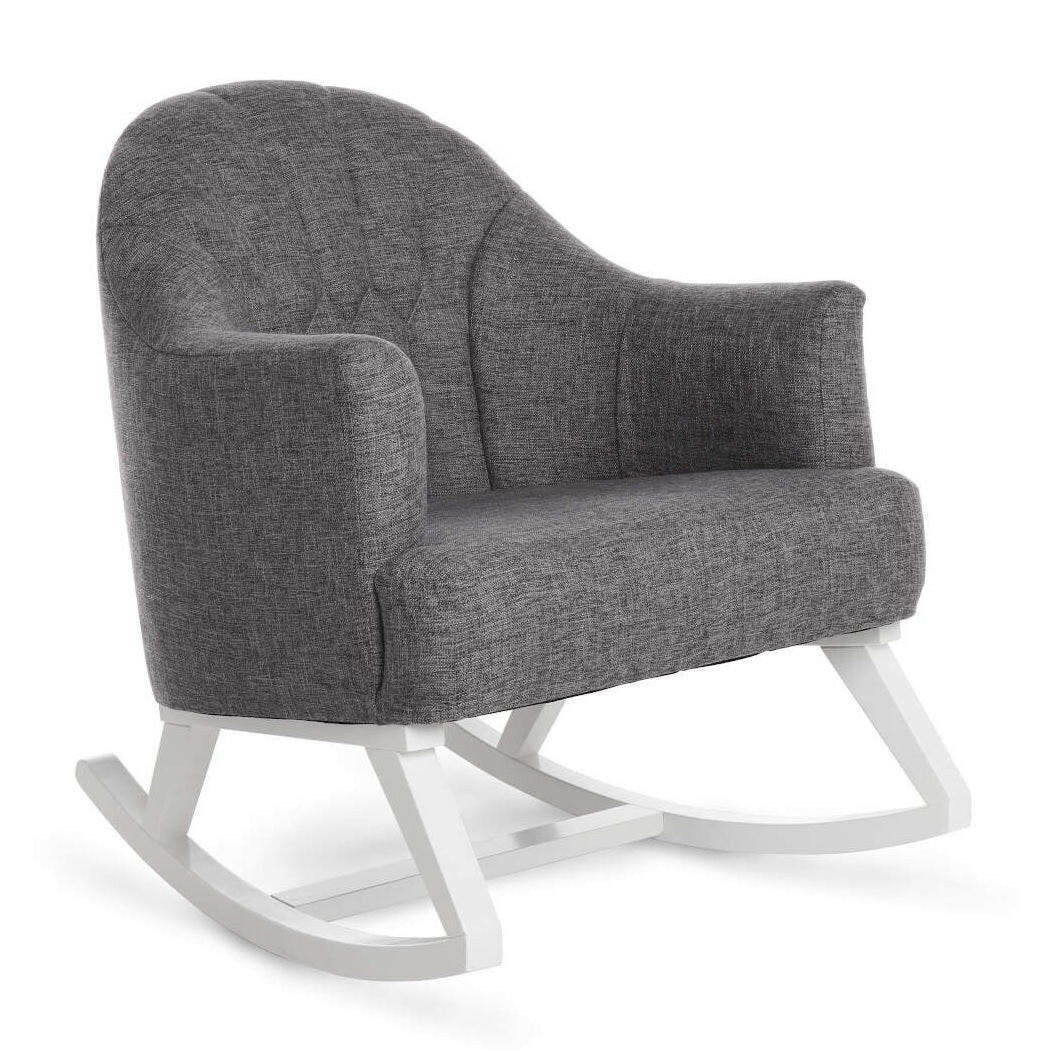 Obaby Round Back Rocking Chair White with Grey