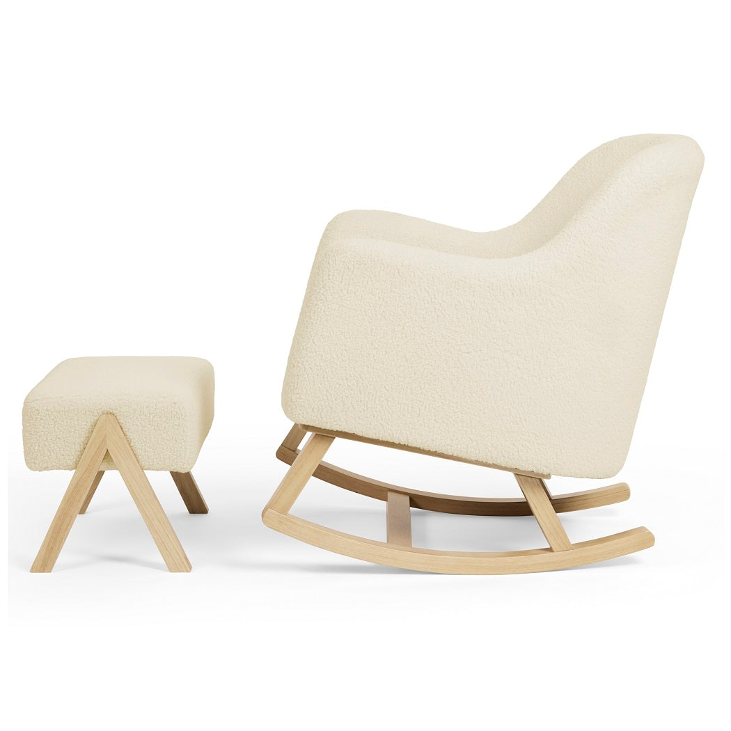 Ickle Bubba Roxby Nursery Chair with Stool - Cloud - side view, rocking