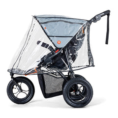 Out n About Nipper v5 Baby Pushchair (Rocksalt Grey) - showing the pushchair wearing the included rain cover