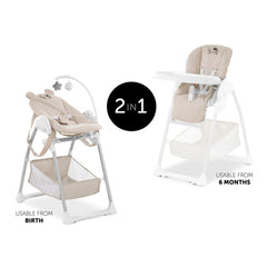 Hauck Sit 'n' Relax 3in1 Highchair (Winnie-the-Pooh - Beige) - showing the Sit n Relax double function