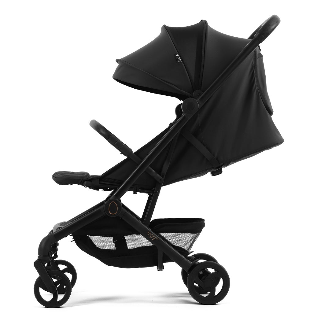 egg Sky Travel Stroller Cabin Approved - Black - side view with seat reclined
