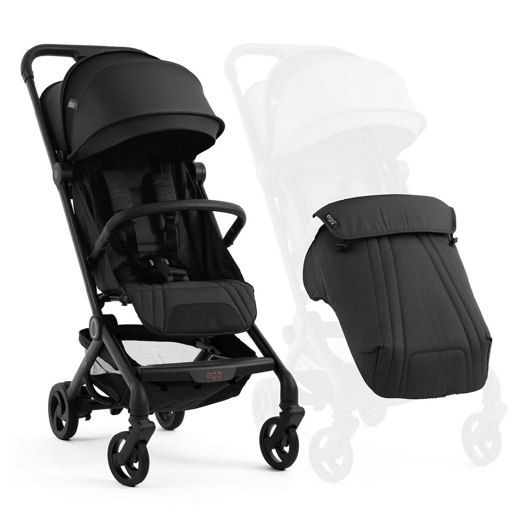egg Sky Travel Stroller Cabin Approved - Black - with and without apron