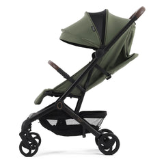 egg Sky Cabin Approved Travel Stroller - Green - side view with seat reclined