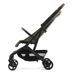 egg Sky Cabin Approved Travel Stroller - Green - side view with hood fully opened