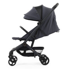 egg Sky Cabin Approved Travel Stroller - Ink - side view with seat fully reclined