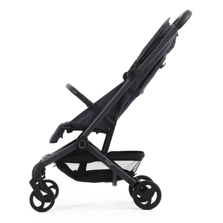egg Sky Cabin Approved Travel Stroller - Ink - side view with hood fully closed