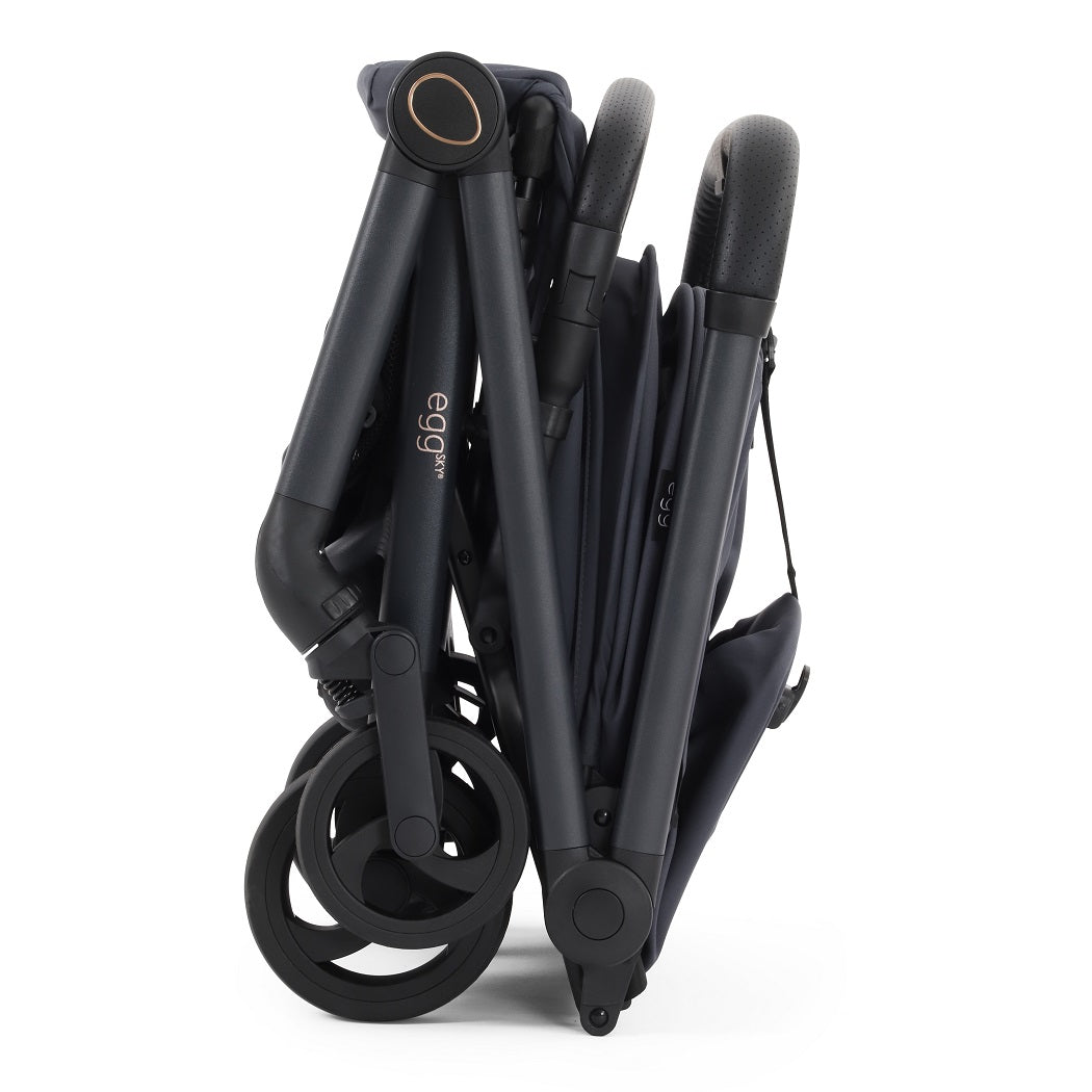 egg Sky Cabin Approved Travel Stroller - Ink - side view folded