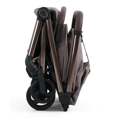 egg Sky Cabin Approved Travel Stroller - Taupe - side view folded