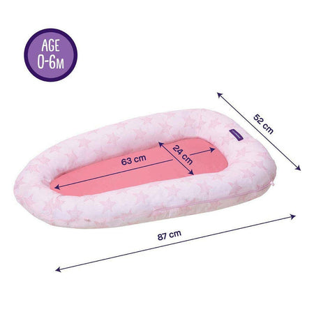 Clevamama ClevaSleep POD (Pink Stars) - showing the internal and external dimensions of the pod