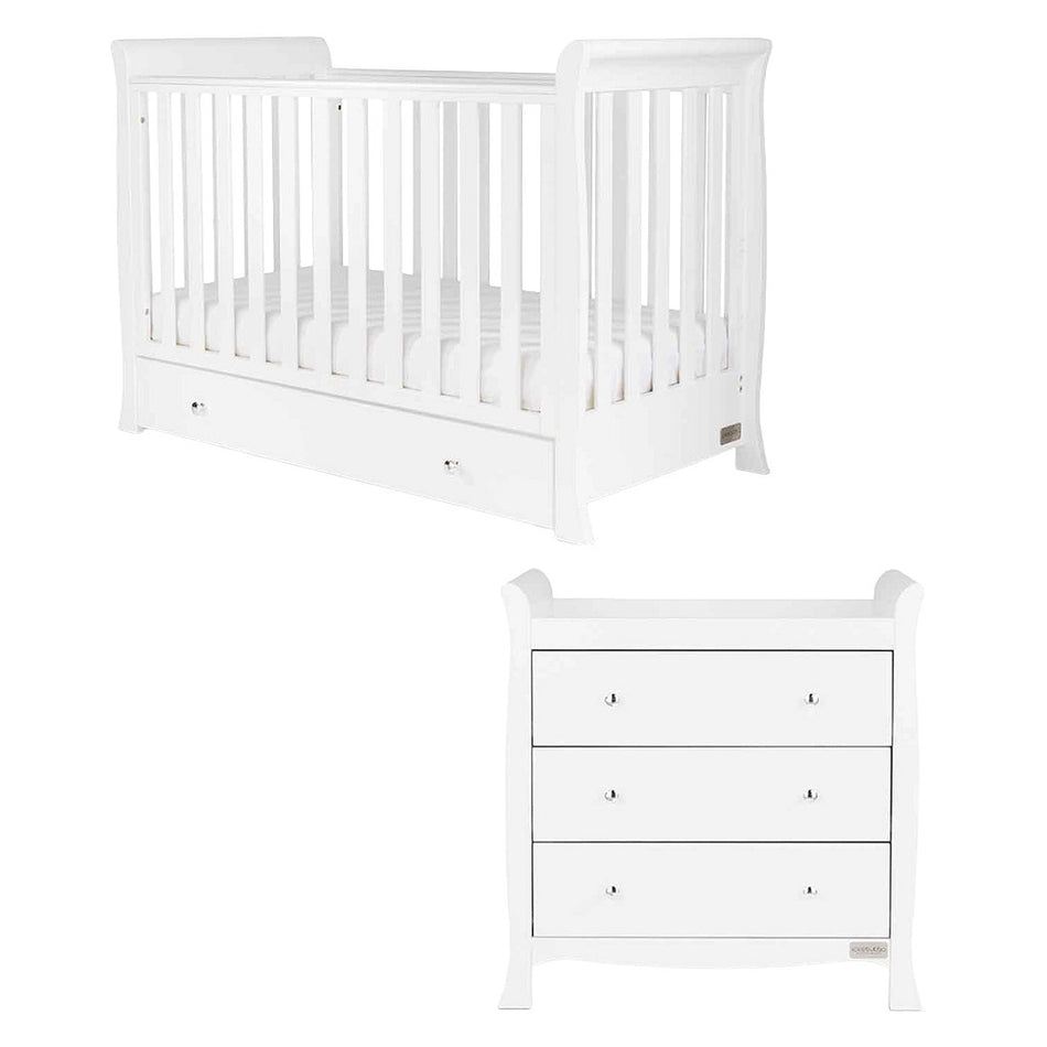 Ickle Bubba Snowdon 4-in-1 Mini 2 Piece Nursery Furniture Set - White