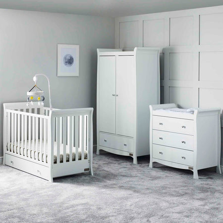 Ickle Bubba Snowdon 4-in-1 Mini 3 Piece Nursery Furniture Set - White - lifestyle image