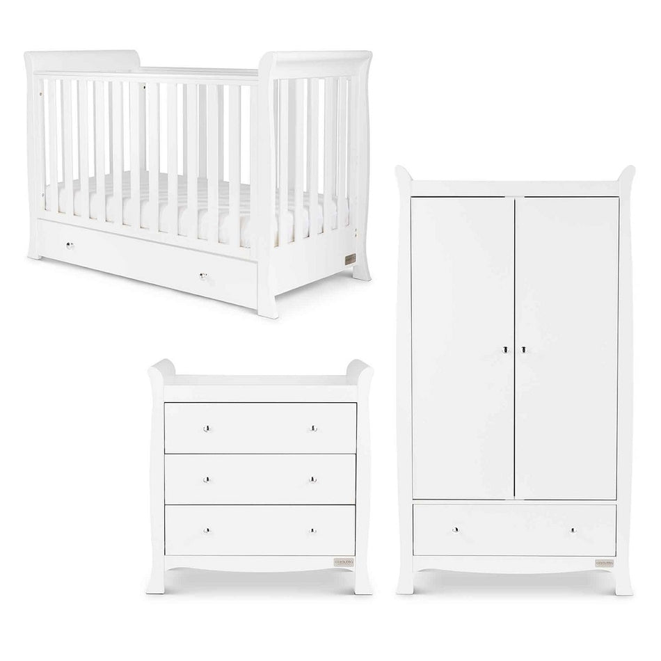 Ickle Bubba Snowdon 4-in-1 Mini 3 Piece Nursery Furniture Set - White