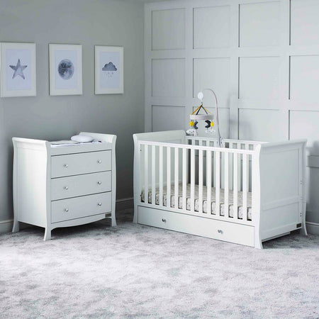 Ickle Bubba Snowdon Classic 2 Piece Nursery Furniture Set - White - lifestyle image