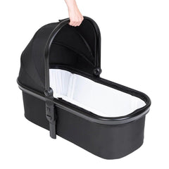 phil&teds Snug Carrycot for 2019+ dot™/sport™/dash™/voyager™ (Black) - showing the carrycot`s interior and its handy carry handle
