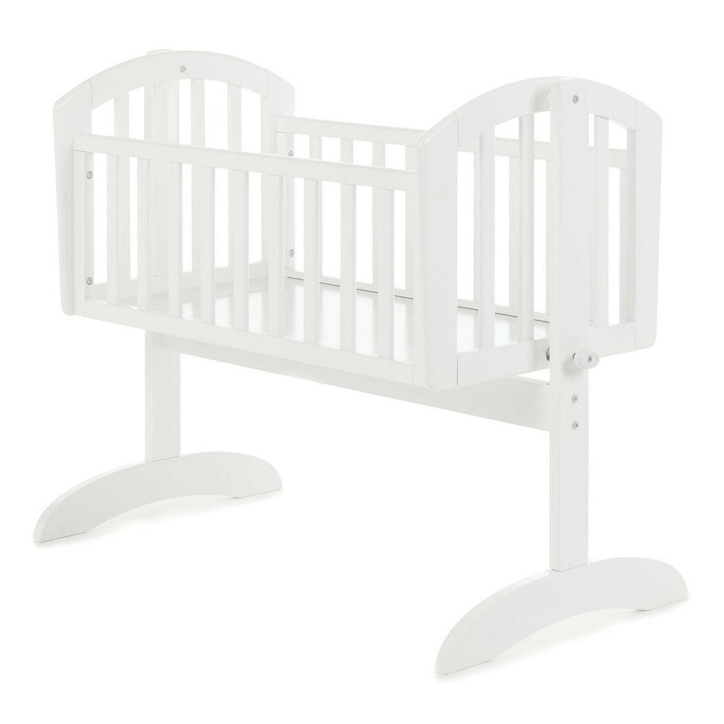 Obaby Sophie Swinging Crib - White, showing the crib without a mattress